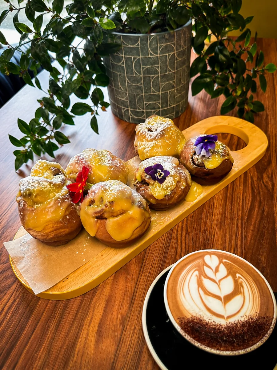 Pastries and coffee at Hey Jude Cafe